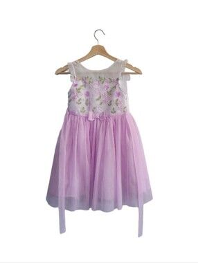 EUC Jona Michelle Floral Embroidered Tulle Party Dress Sz 5y Wedding Guest